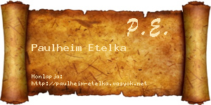 Paulheim Etelka névjegykártya